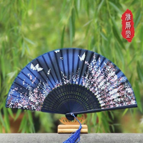 Boshiho Silk Blossom Dance Fan - Whimsical Japanese Elegance